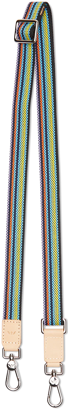 Consuela Black Webbing Slim Crossbody Strap (9036)