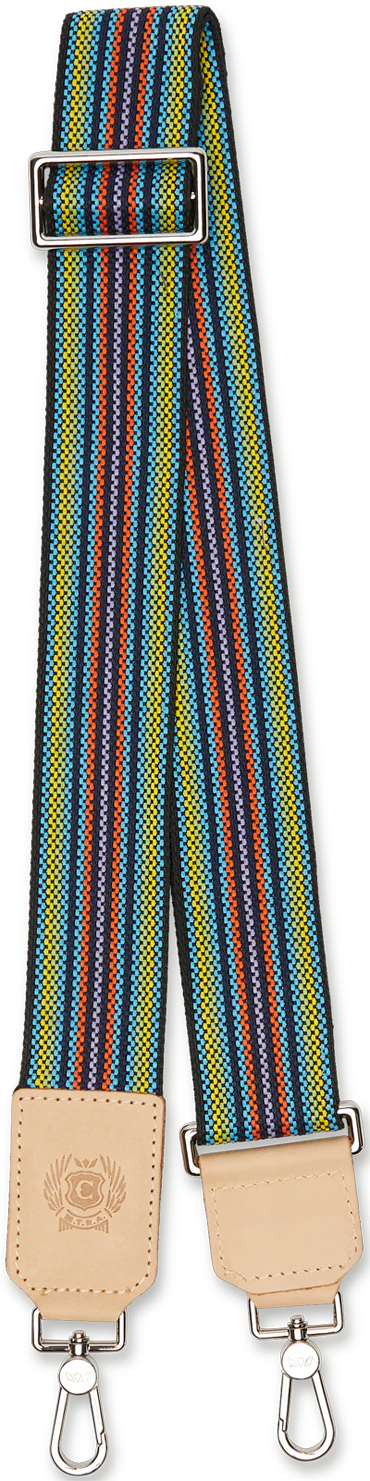 Consuela Black Stripe Wide Webbing Crossbody Strap (9052)