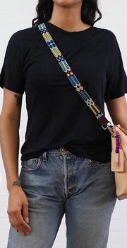 Consuela Blueberry Leather Slim Crossbody Strap