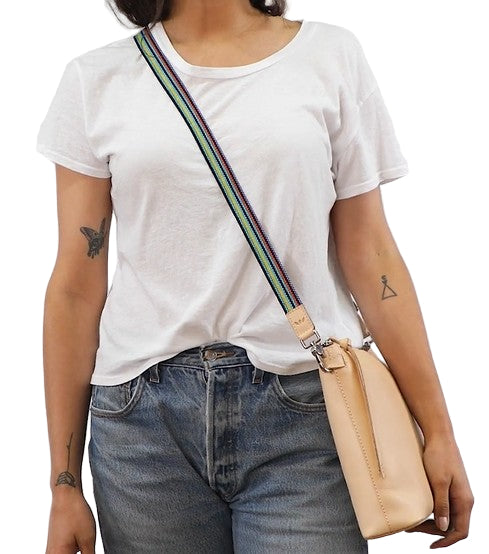 Consuela Black Webbing Slim Crossbody Strap (9036)