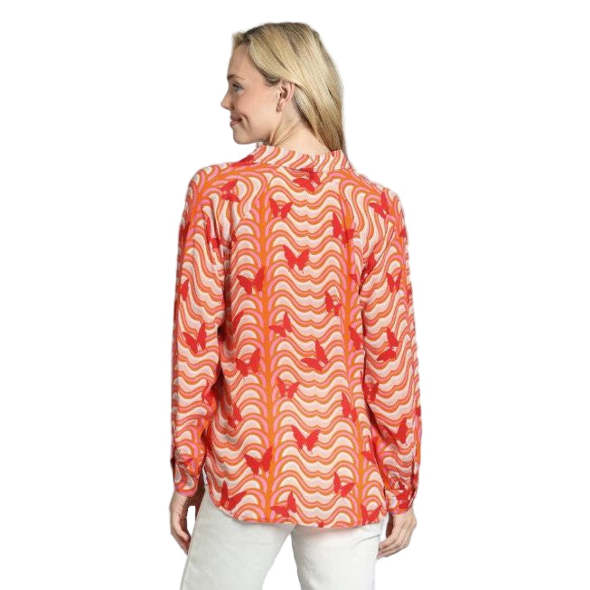 APNY Orange Print Pull-Over Top