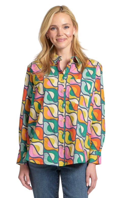 APNY Boyfriend Button Up Shirt (T19P/C-236D/CT)