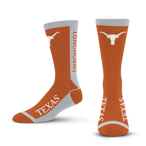 Texas Longhorn MVP Crew Socks (FBF BO/GRY/WHT)