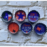 Kate's Magnets-Texas Themed Bottle Cap Magnets Set of 6