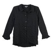Shana Puffer Button Front Solid Black Shirt
