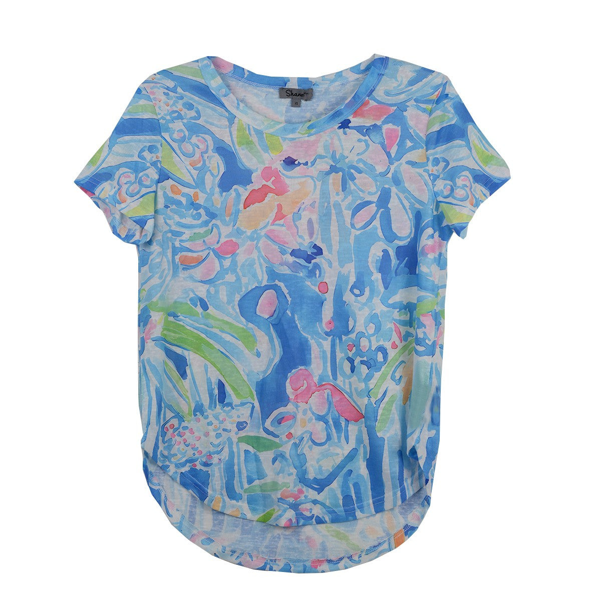 Shana Watercolor Floral Slub Knit Top