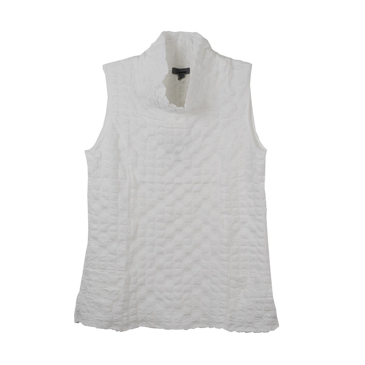 Shana Puffer Mock Neck Solid White Tunic