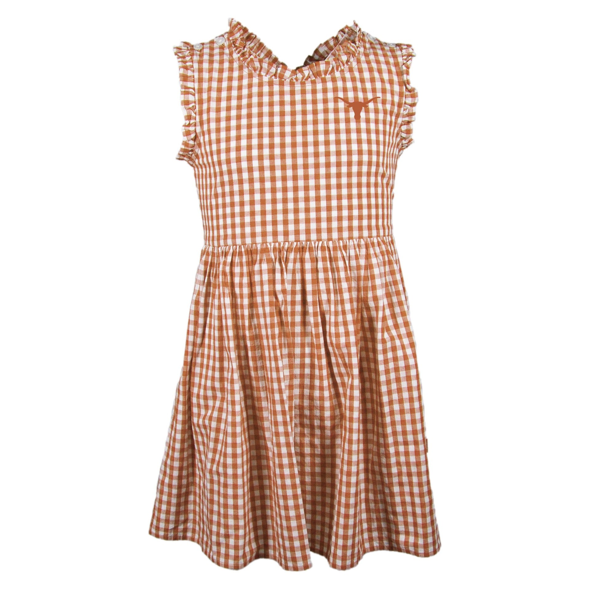 Texas Longhorn Garb Youth Girls Alora Gingham Dress (25GYT1D01 ) YL
