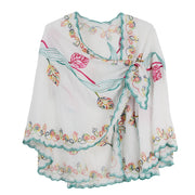 Rapti Embroidered Cotton Loop Shawl  (#4 ) (WHT)