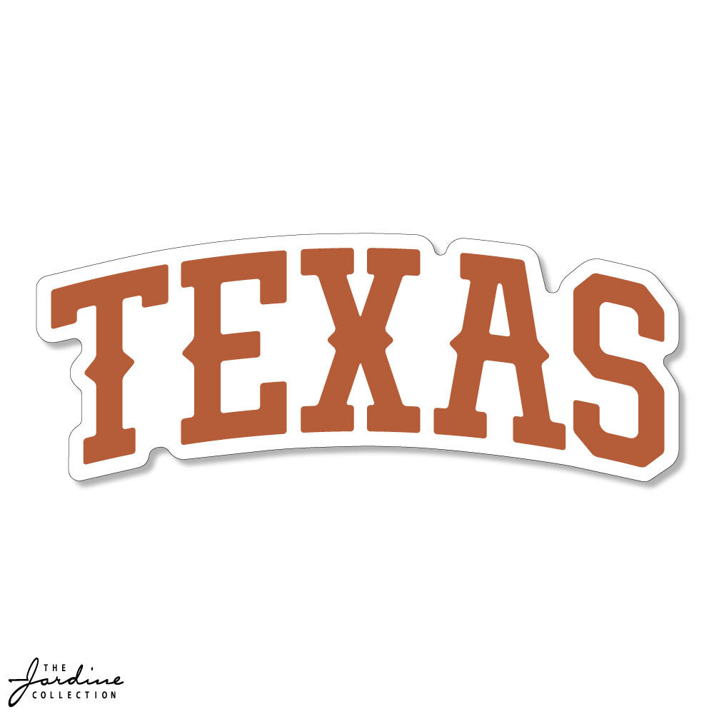 Texas Longhorn Arch TEXAS 6" X 2" Vinyl Sticker (VD6x2-21)