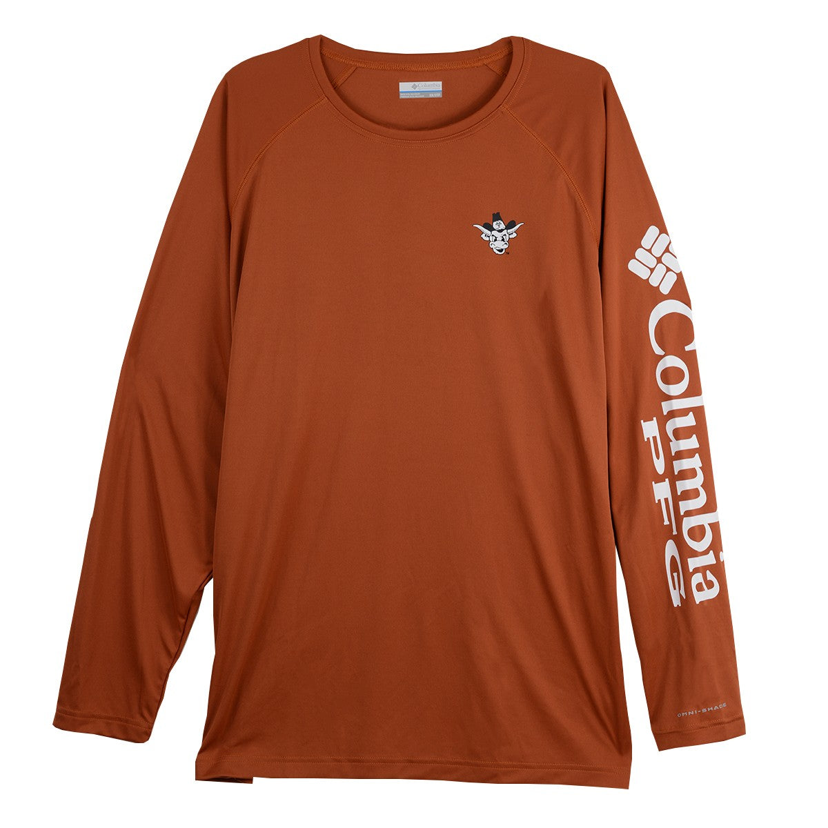 longhorn gear Texas Longhorn Columbia Big & Tall Terminal Tackle Vintage Bevo Shirt (CEDAR) 2X