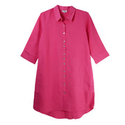 Toofan Linen Hi-Low Button Down Dress (3 Colors)(L592)