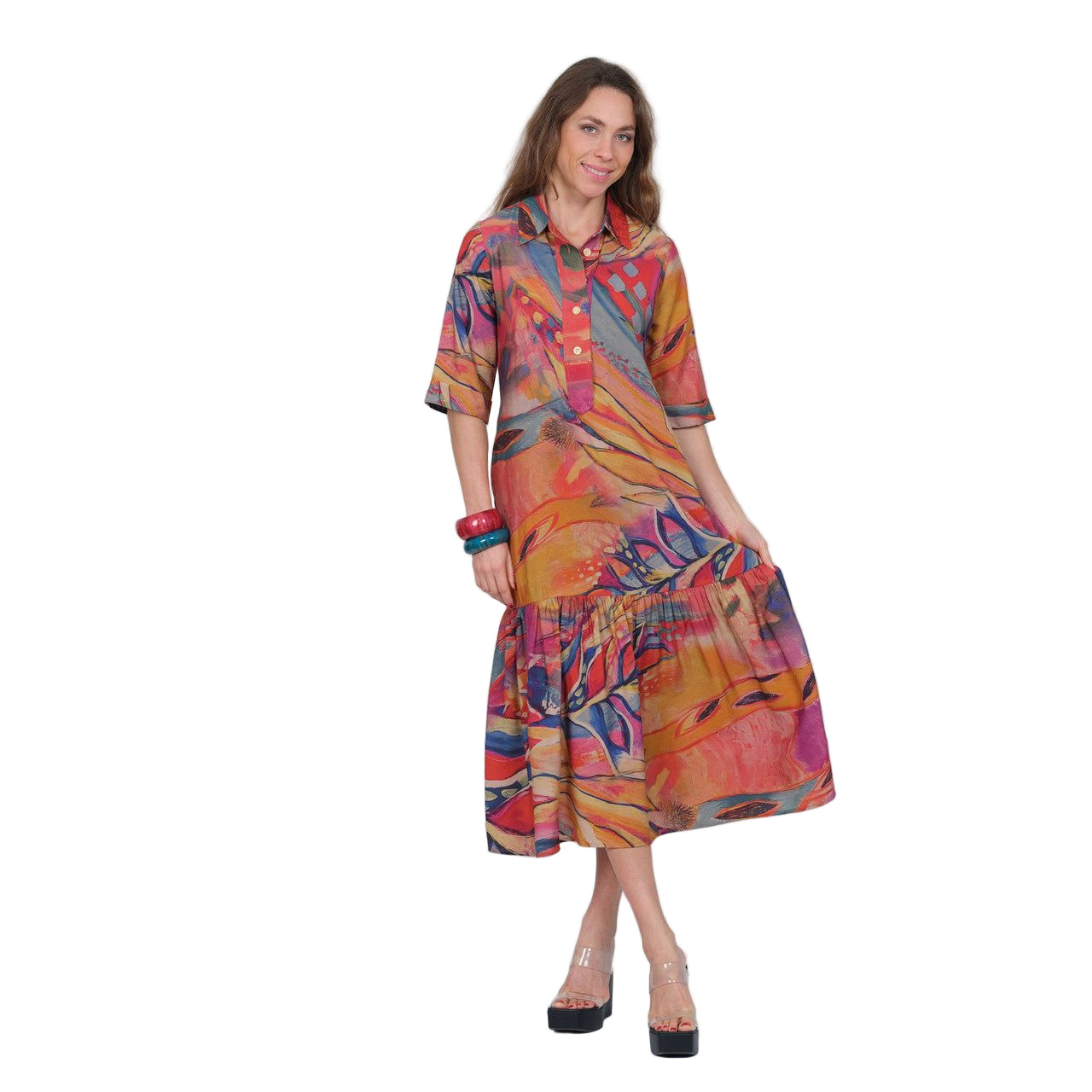 Lior Jewel Abstract Print Maxi Dress (VEGA-27-AR)