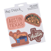 Austin, Texas Vinyl Stickers (Set of 4)