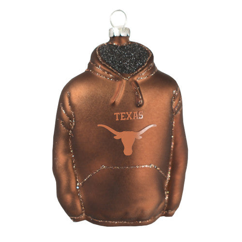 Texas Longhorn Hoodie Glass Ornament