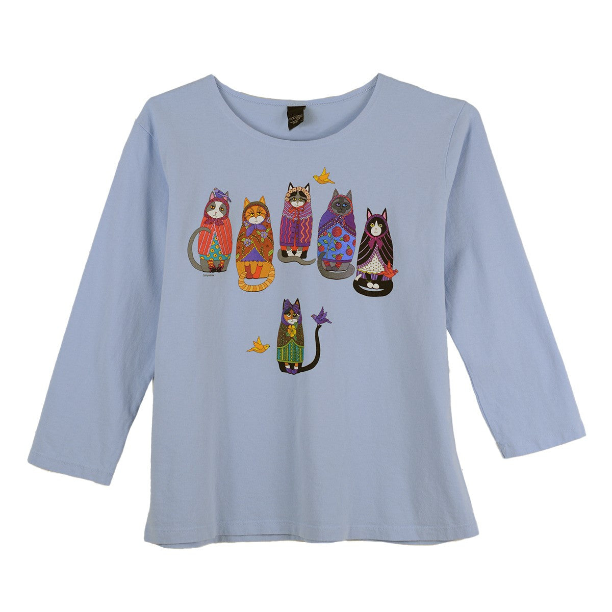 Sabaku Catryoshka Cat Russian Dolls Best Tee (BLUESKY)