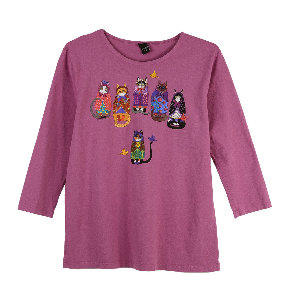 Sabaku Catryoshka Cat Russian Dolls 3/4 Sleeve Tee (DESDUSK)