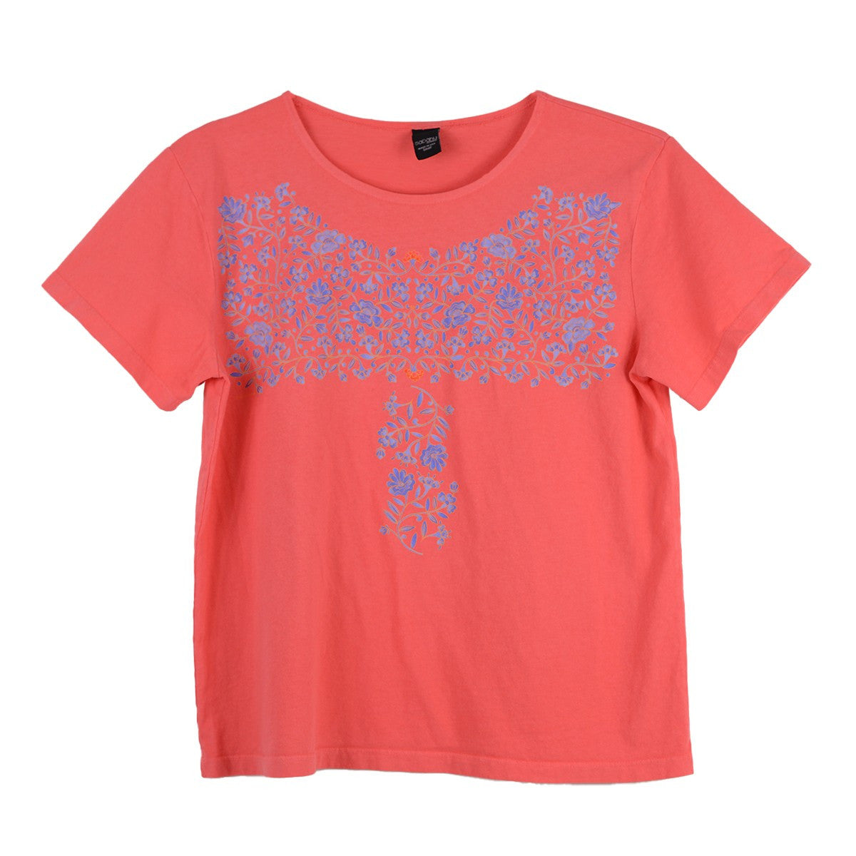 Sabaku Electric Huipil Short Sleeve Boutique Tee (CORAL)