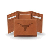 Texas Longhorn Laser Engraved Logo Tri-Fold Wallet (2 Colors)