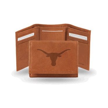 Texas Longhorn Laser Engraved Logo Tri-Fold Wallet (2 Colors)