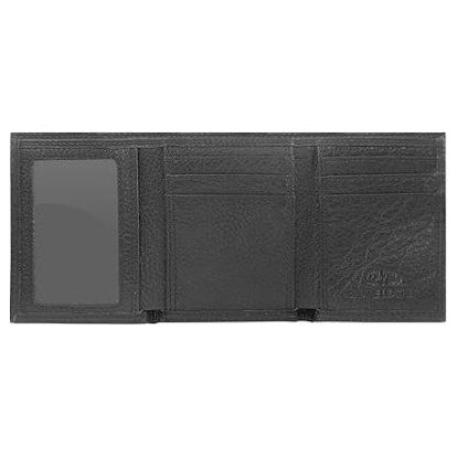 Texas Longhorn Black Pebble Leather Tri-Fold Wallet (UTX-LWT2-PBBL-BLK)