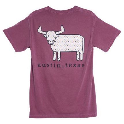 Austin the Hometown Steer Heart Tee