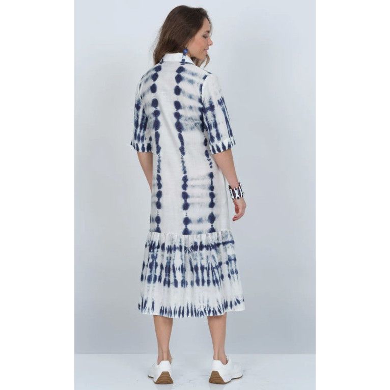 Lior Tie Dye Print Long Maxi Dress (Vega-20-Ar)(Multi)