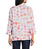 Multiples Petite Shimmer Woven Dot Button Front Shirt (M26601BP)