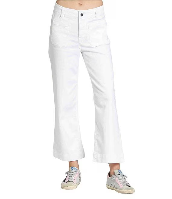 APNY Cropped Wide Leg Jeans (B168) (White )