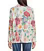 Ali Miles Floral Print Lace Sequin Jacket (A16219JM)