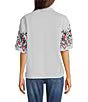 Ali Miles Woven Yarn Dye Button Front Embroidered Hearts Blouse (Multi Stripe)(A16231BM)