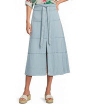 APNY Chambray Tencel A- Line Skirt (T434)(Light Indigo)