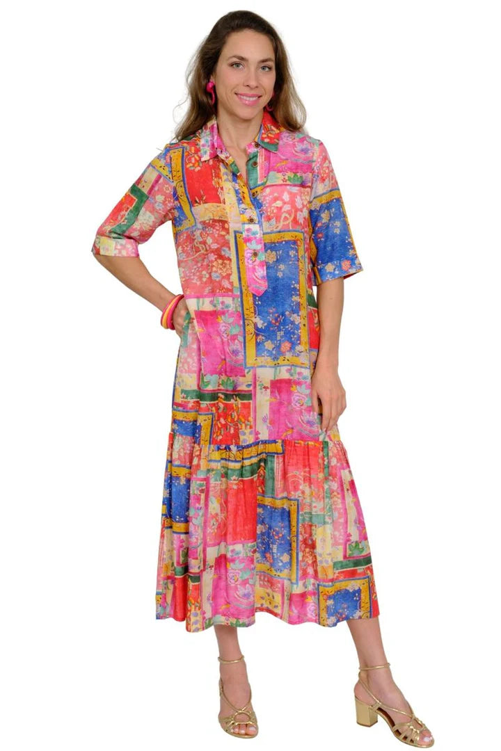 Lior Vega  Long Dress (Vega-32-Ar)(Floral Patchwork)