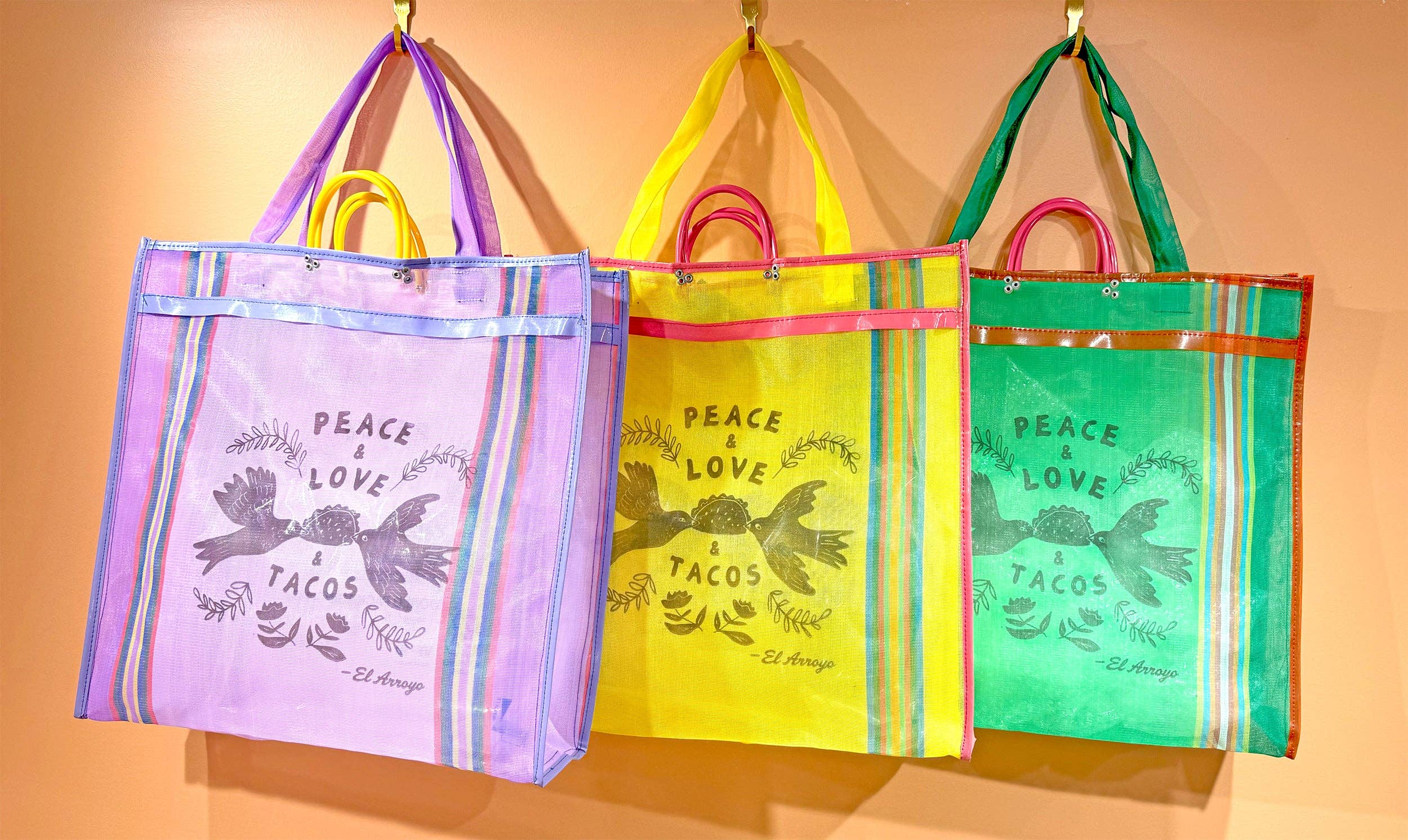 Taco Dove - Green - Large Mesh Tote (lmt00001)