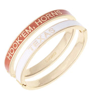 Texas Longhorn Canvas Skinny Enamel Hinge Bangle (27501B-Tex)