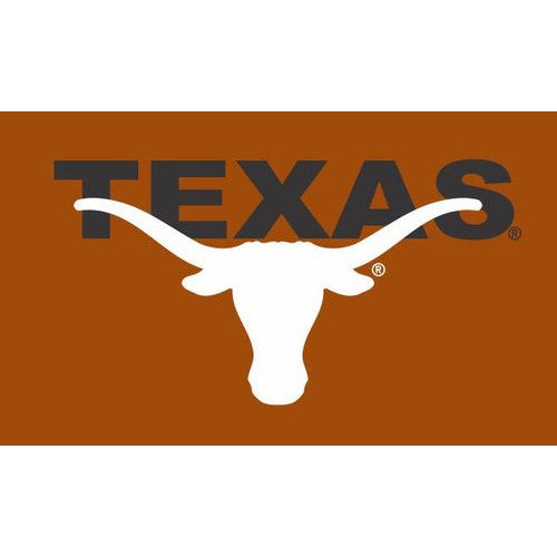 Texas Longhorn Black Block TEXAS Under Large White Applique Logo Flag