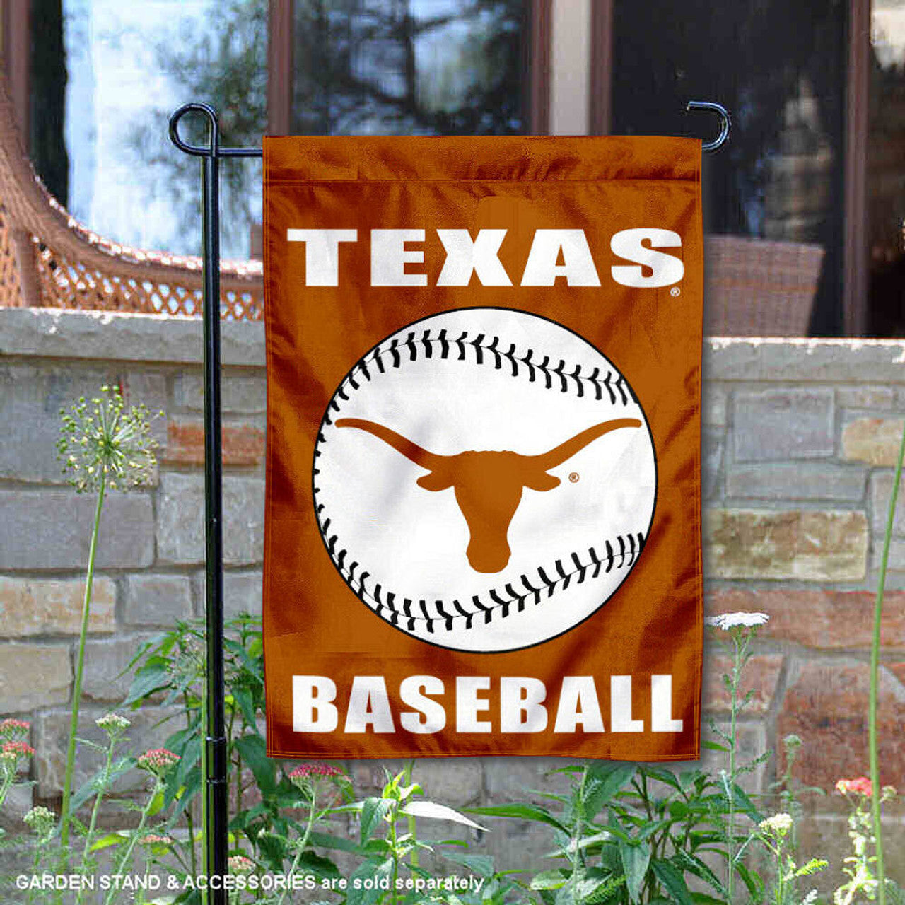 Texas Longhorn Baseball 13" X 18" Garden Banner