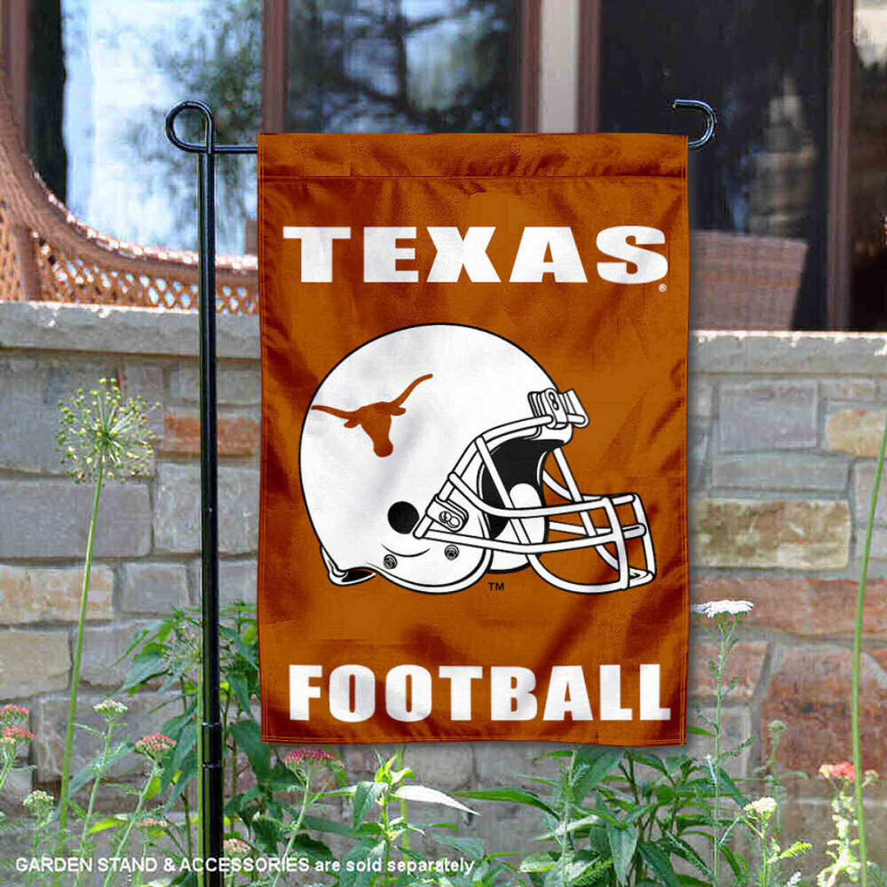 Texas Longhorn Football Helmet & Letters Garden Banner (0131386FH)
