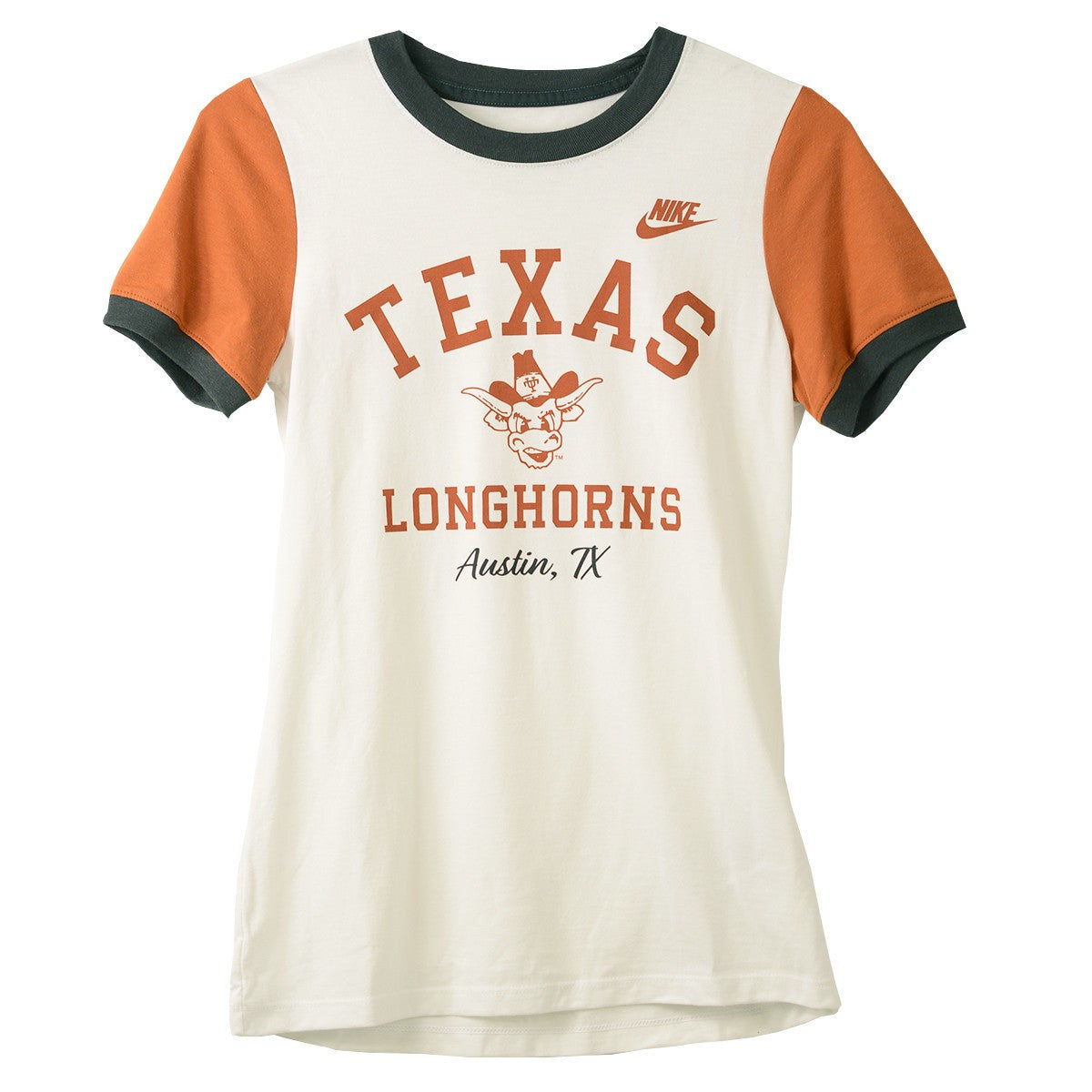 Texas Longhorn Ladies Fundamental Vault Bevo Tee (0249-0A65-TXV-PLY) WHT/BO/BLK