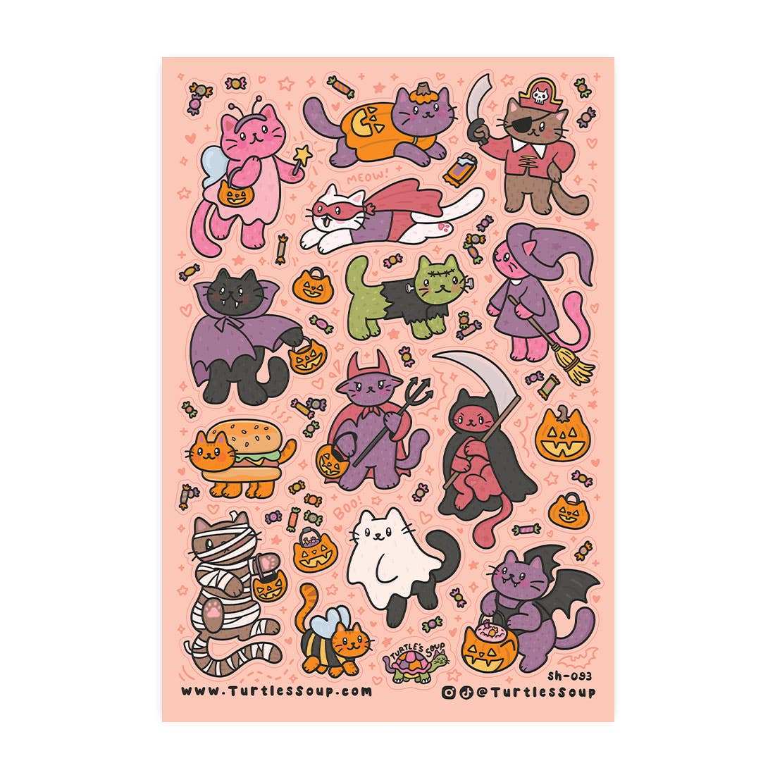 Kitty Halloween Costume Sticker Sheet