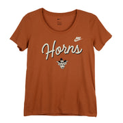 Texas Longhorn Nike Women's Script Horns Legacy Bevo Tee (BO) (0348-81F-TXV-Y33)