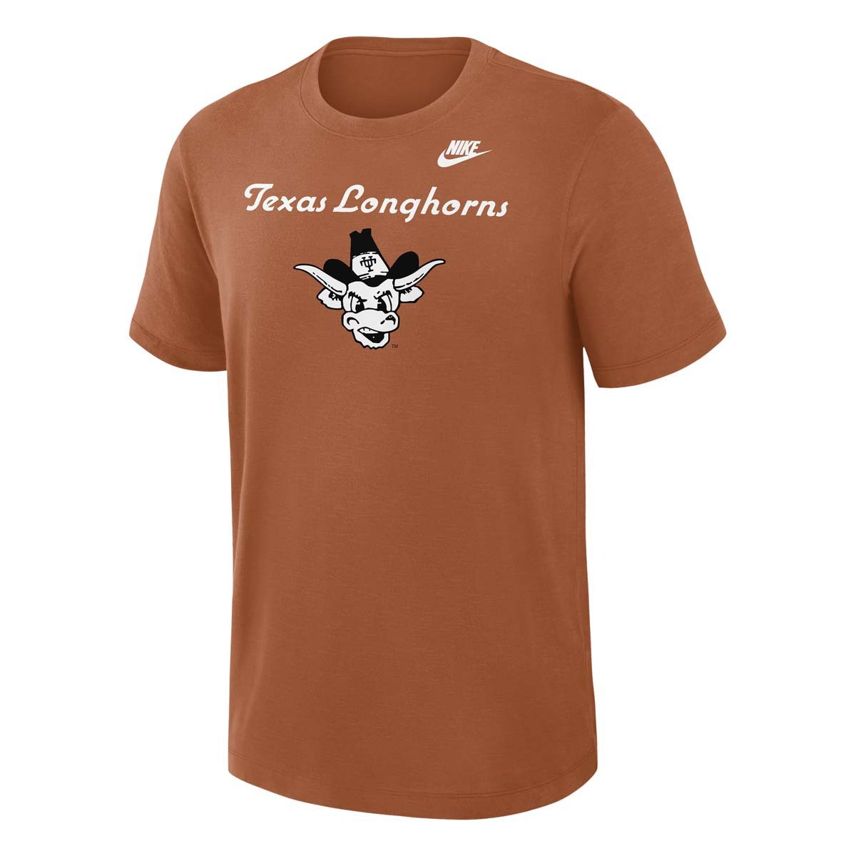Texas Longhorn Nike Men's Legacy Script over Vintage Bevo Tee (O349-81F-TXV-k8k)
