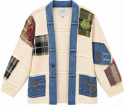 John Mark Knit Patchwork Shawl Neckline Sweater (J46530JM) (Multi)