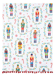 Peking Handicraft Nutcrackers with Pom Poms Kitchen Towel
