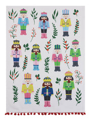 Peking Handicraft Vintage Nutcrackers with Pom Poms Kitchen Towel