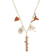 Texas Longhorn Canvas Style Paper Clip Charm Collector Necklace (26266N-TEX)