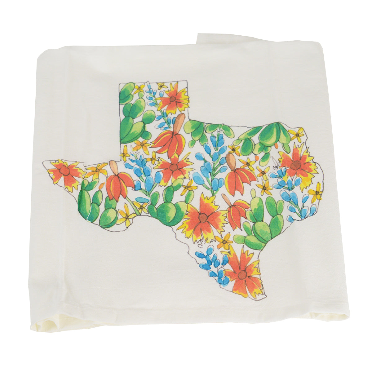 Flower and Vine Texas Wildflower Tea Towel