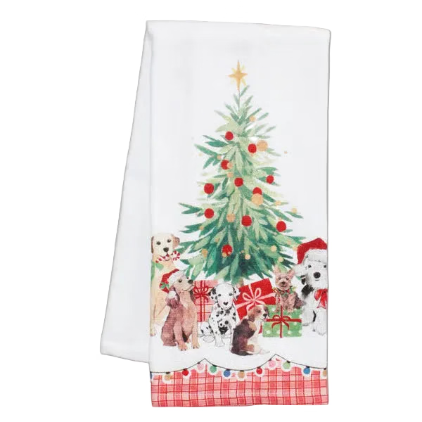 Kay Dee Christmas Tree Pups Dual Purpose Towel (H6874)
