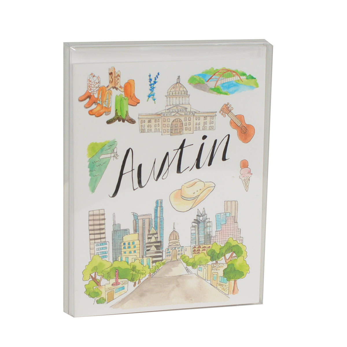 Flower and Vine Austin Icons Boxed Card Set (FV032)(8 Cards)