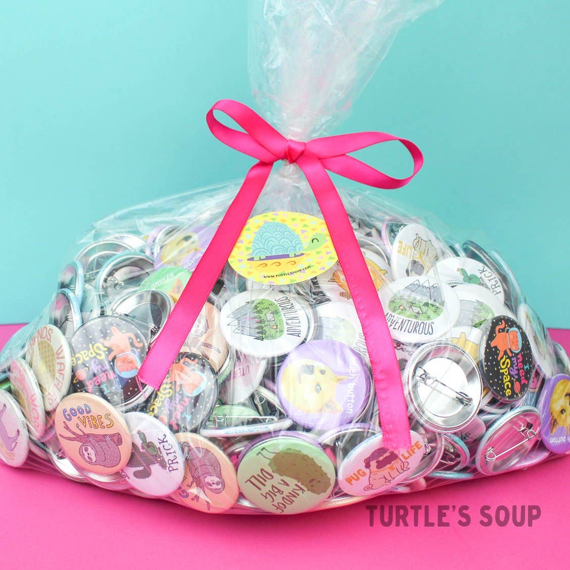 Turtle's Soup Random Pinback Button